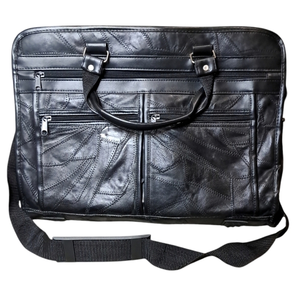 Genuine Leather Messenger Briefcase Bag/Organizer Large Capacity - Picture 1 of 16